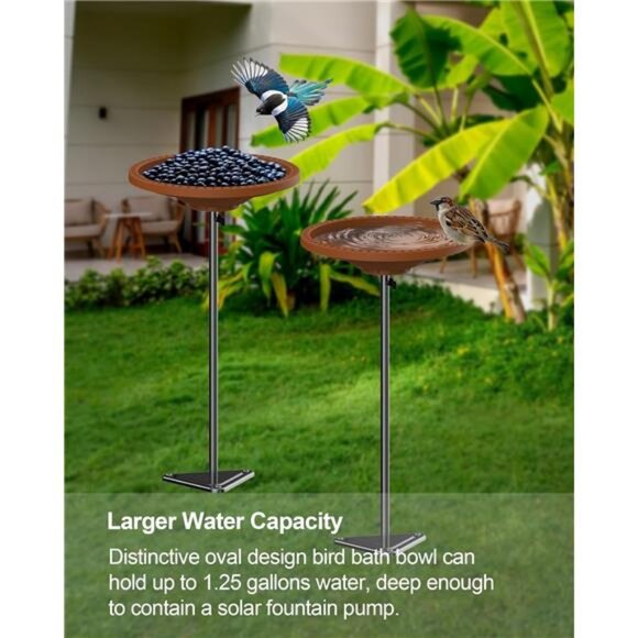 Bird Baths for Outdoors Heavy Duty, 38.5 in Detachable Birdbaths - Picture 6 of 8